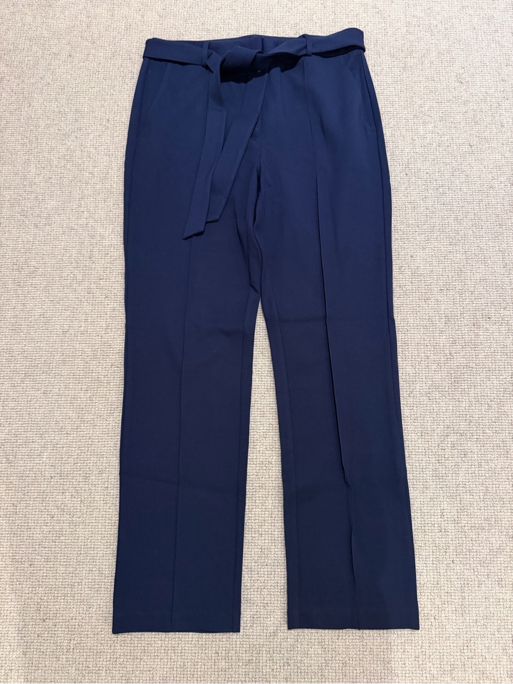 J.McLaughlin Tailored High-Waist Tie Belt Pants - Navy - Picture 4 of 5